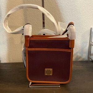 Dooney & Bourke Burgundy and Tan Messenger Bag